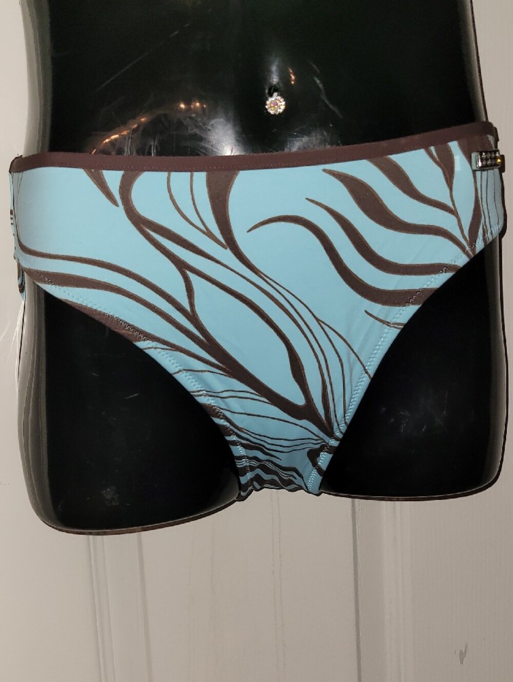 Fantasie Blue and Brown Underwire Two-Piece Swim Bikini - Picture 3 of 9